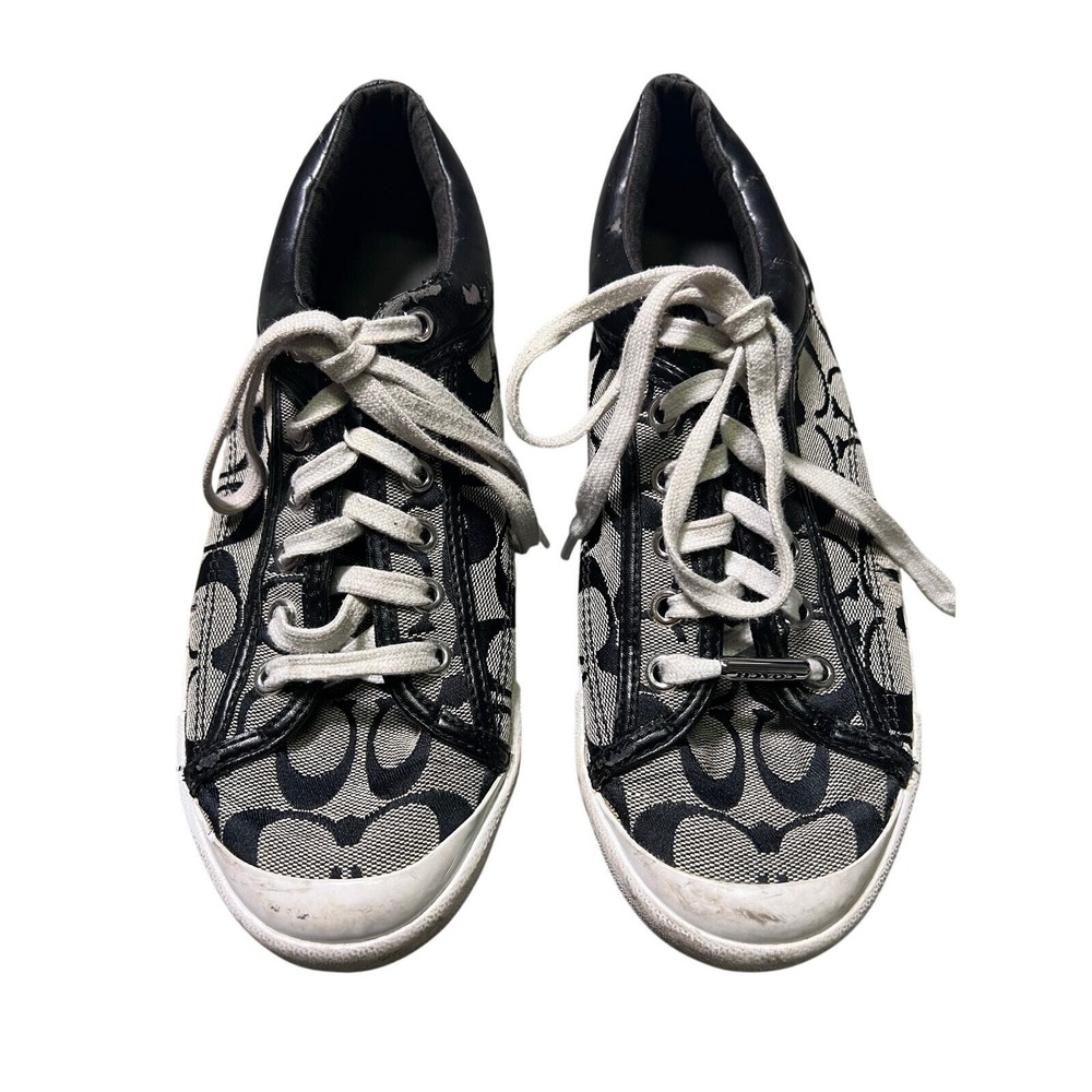 Coach New York Francesca Women Signature C Logo Lace Up Shoes Size 8.5B EU 38.5